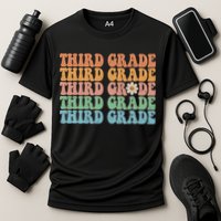 Third Grade Teacher Leopard Rainbow 3rd Grade Teacher Funny Meaningful Gift Cooling Performance Crew T-Shirt