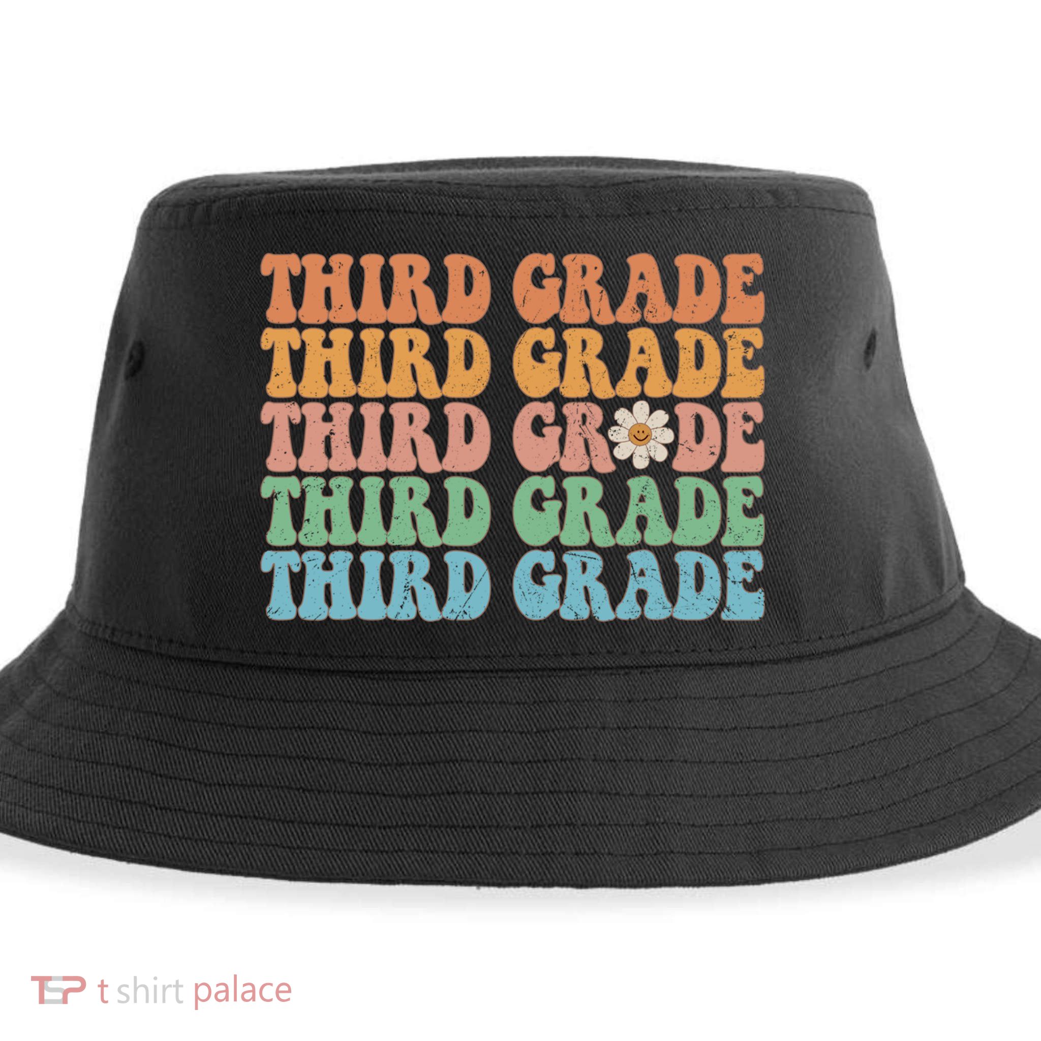 Third Grade Teacher Leopard Rainbow 3rd Grade Teacher Funny Meaningful Gift Sustainable Bucket Hat
