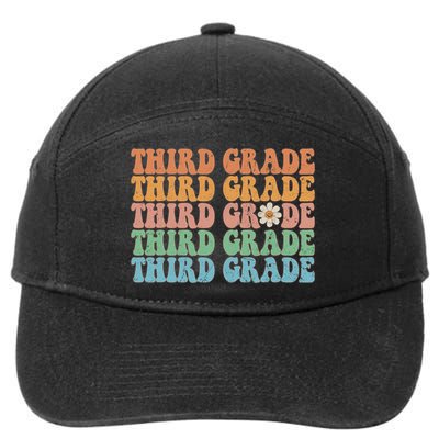 Third Grade Teacher Leopard Rainbow 3rd Grade Teacher Funny Meaningful Gift 7-Panel Snapback Hat
