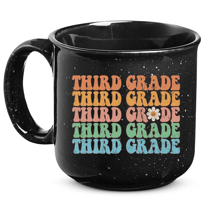 Third Grade Teacher Leopard Rainbow 3rd Grade Teacher Funny Meaningful Gift 15oz Campfire Ceramic Mug