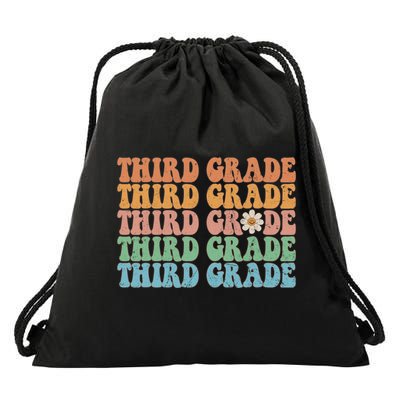 Third Grade Teacher Leopard Rainbow 3rd Grade Teacher Funny Meaningful Gift Drawstring Bag