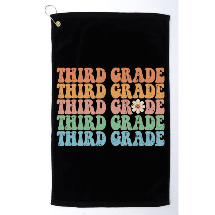 Third Grade Teacher Leopard Rainbow 3rd Grade Teacher Funny Meaningful Gift Golf Towel