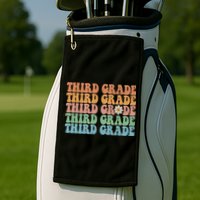 Third Grade Teacher Leopard Rainbow 3rd Grade Teacher Funny Meaningful Gift Golf Towel