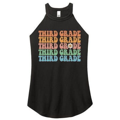 Third Grade Teacher Leopard Rainbow 3rd Grade Teacher Funny Meaningful Gift Women's Perfect Tri Rocker Tank