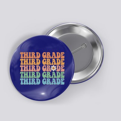 Third Grade Teacher Leopard Rainbow 3rd Grade Teacher Funny Meaningful Gift Button