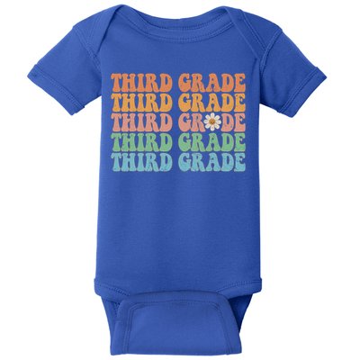 Third Grade Teacher Leopard Rainbow 3rd Grade Teacher Funny Meaningful Gift Baby Bodysuit