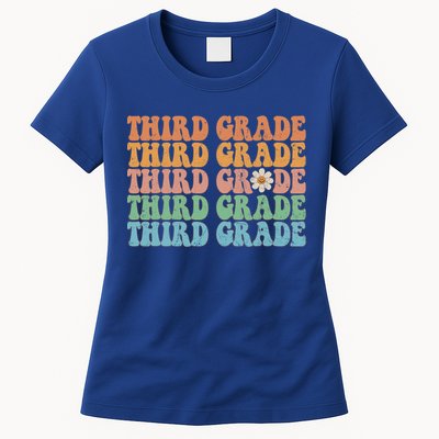 Third Grade Teacher Leopard Rainbow 3rd Grade Teacher Funny Meaningful Gift Womens T-Shirt