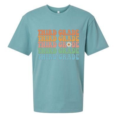 Third Grade Teacher Leopard Rainbow 3rd Grade Teacher Funny Meaningful Gift Sueded Cloud Jersey T-Shirt