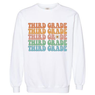 Third Grade Teacher Leopard Rainbow 3rd Grade Teacher Funny Meaningful Gift Garment-Dyed Sweatshirt