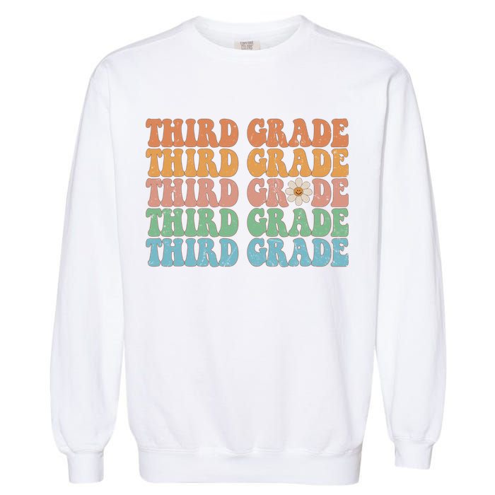 Third Grade Teacher Leopard Rainbow 3rd Grade Teacher Funny Meaningful Gift Garment-Dyed Sweatshirt
