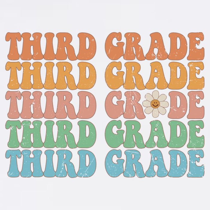 Third Grade Teacher Leopard Rainbow 3rd Grade Teacher Funny Meaningful Gift Garment-Dyed Sweatshirt