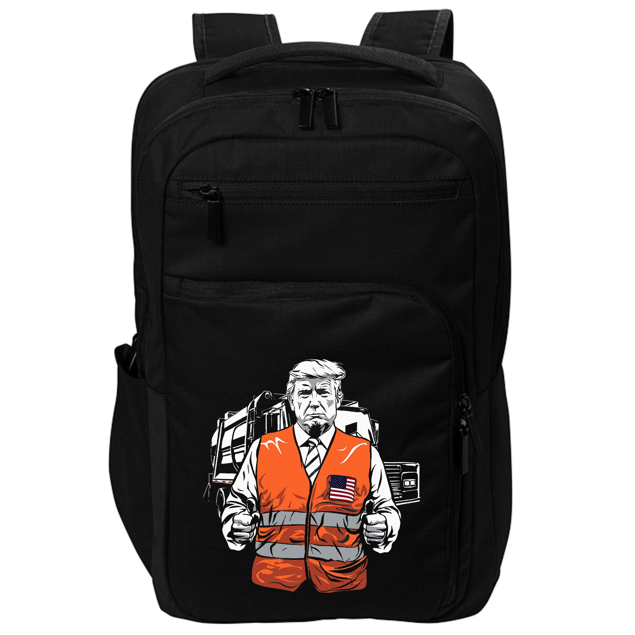 Trump Garbage Truck Vest Impact Tech Backpack