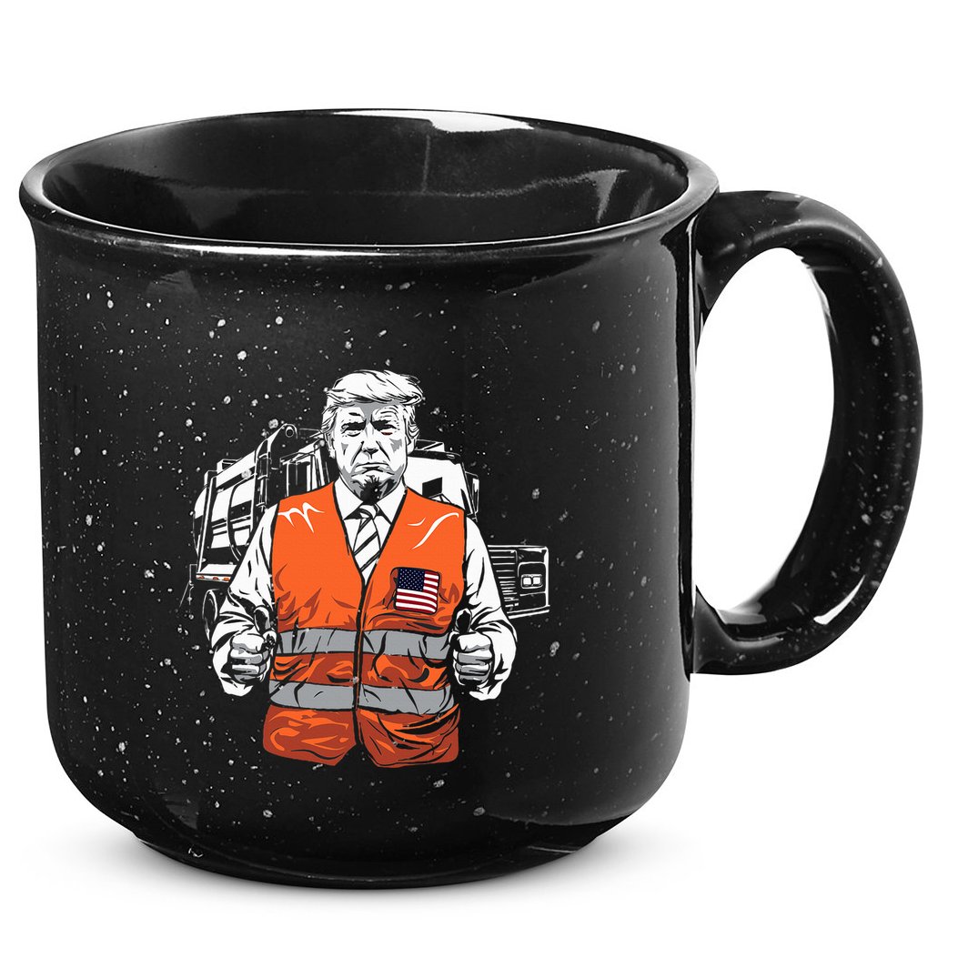 Trump Garbage Truck Vest 15oz Campfire Ceramic Mug