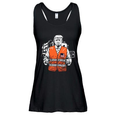 Trump Garbage Truck Vest Ladies Essential Flowy Tank