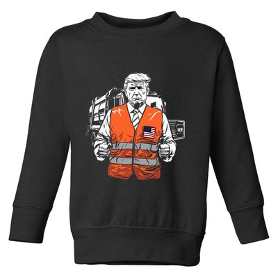 Trump Garbage Truck Vest Toddler Sweatshirt