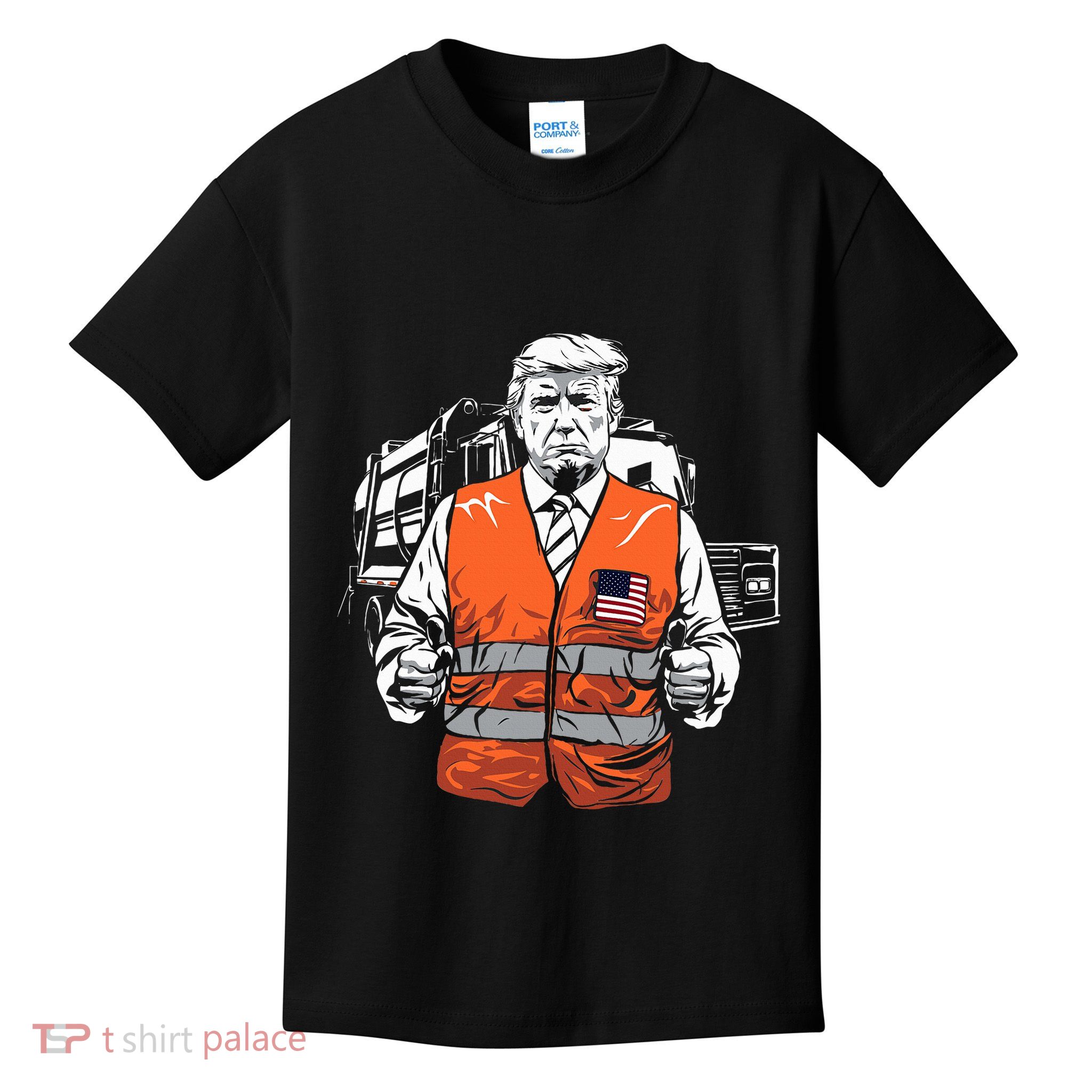 Trump Garbage Truck Vest Kids T-Shirt