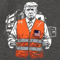Trump Garbage Truck Vest Vector Backpack