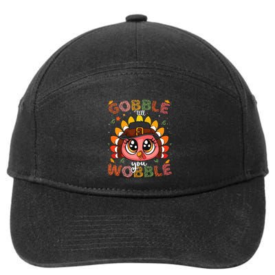 Turkey Gobble Till You Wobble Pilgrim Thanksgiving 7-Panel Snapback Hat