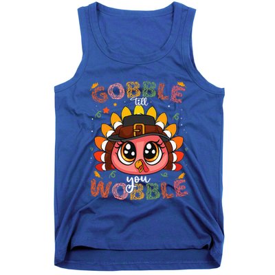 Turkey Gobble Till You Wobble Pilgrim Thanksgiving Tank Top