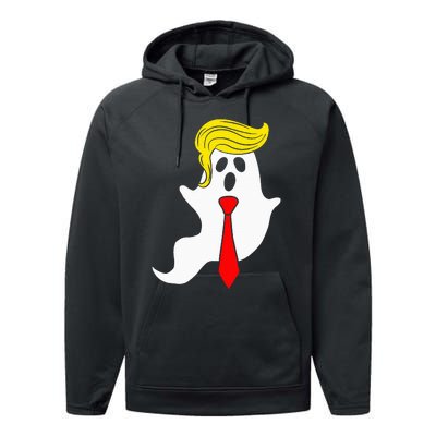 Trump Ghost Trump Hair Halloween Donald Trump Performance Fleece Hoodie