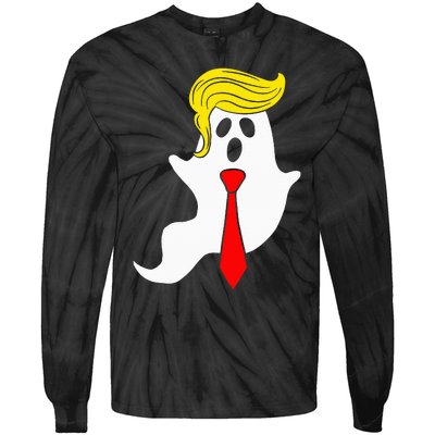 Trump Ghost Trump Hair Halloween Donald Trump Tie-Dye Long Sleeve Shirt