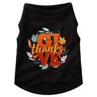 Thanksgiving Give Thanks Autumn Fall Wreath Doggie Tank