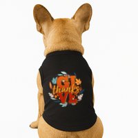 Thanksgiving Give Thanks Autumn Fall Wreath Doggie Tank