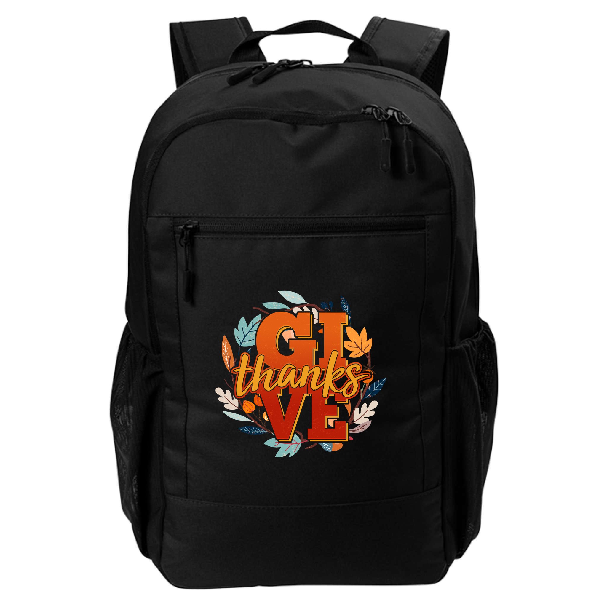 Thanksgiving Give Thanks Autumn Fall Wreath Backpack