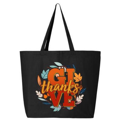 Thanksgiving Give Thanks Autumn Fall Wreath 25L Jumbo Tote