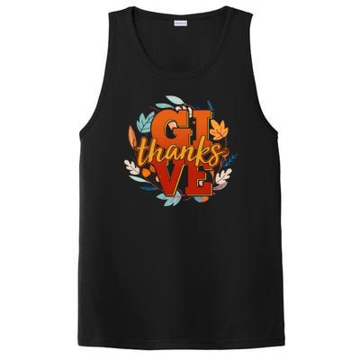 Thanksgiving Give Thanks Autumn Fall Wreath PosiCharge Competitor Tank