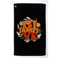 Thanksgiving Give Thanks Autumn Fall Wreath Golf Towel