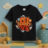 Thanksgiving Give Thanks Autumn Fall Wreath Toddler T-Shirt