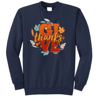 Thanksgiving Give Thanks Autumn Fall Wreath Sweatshirt