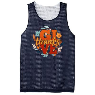 Thanksgiving Give Thanks Autumn Fall Wreath Mesh Reversible Basketball Jersey Tank