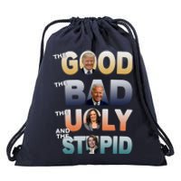 The Good Trump Bad Ugly And The Stupid, Bad Biden Drawstring Bag