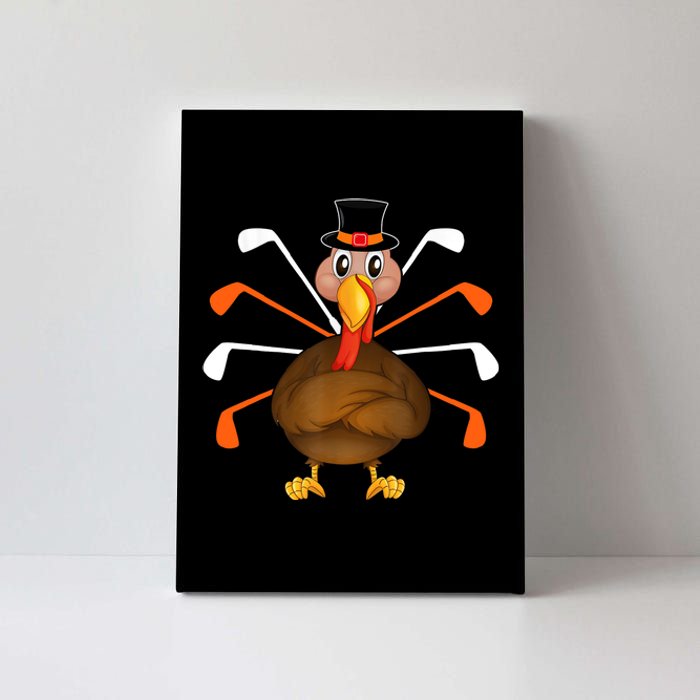 Turkey Golf Thanksgiving Turkey Sport Player Autumn Fall Canvas