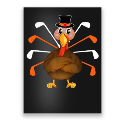 Turkey Golf Thanksgiving Turkey Sport Player Autumn Fall Poster