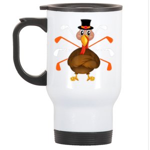 Turkey Golf Thanksgiving Turkey Sport Player Autumn Fall Stainless Steel Travel Mug