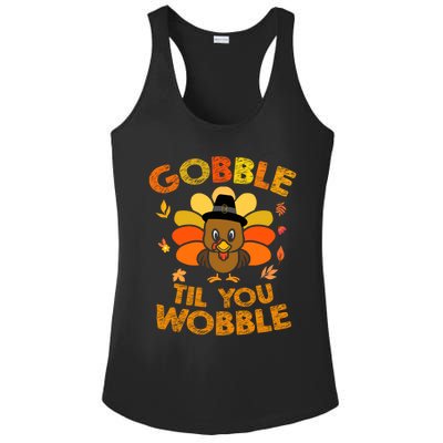 Thanksgiving Gobble Til You Wobble Gift Ladies PosiCharge Competitor Racerback Tank