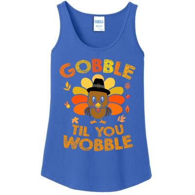 Thanksgiving Gobble Til You Wobble Gift Ladies Essential Tank