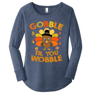 Thanksgiving Gobble Til You Wobble Gift Women's Perfect Tri Tunic Long Sleeve Shirt