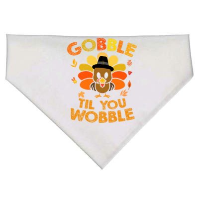 Thanksgiving Gobble Til You Wobble Gift USA-Made Doggie Bandana