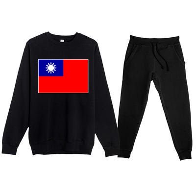 Taiwan Gift Taiwanese Tee Flag Souvenir Gift Premium Crewneck Sweatsuit Set