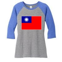 Taiwan Gift Taiwanese Tee Flag Souvenir Gift Women's Tri-Blend 3/4-Sleeve Raglan Shirt