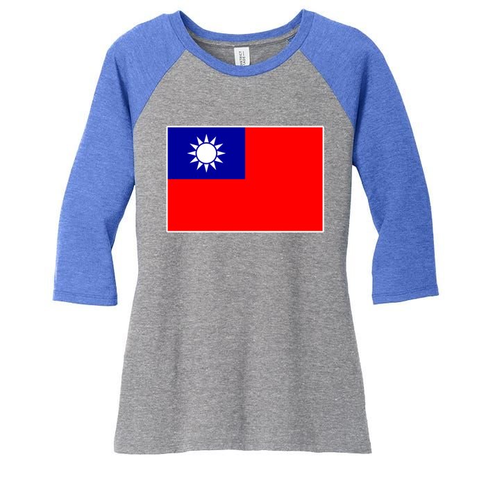 Taiwan Gift Taiwanese Tee Flag Souvenir Gift Women's Tri-Blend 3/4-Sleeve Raglan Shirt