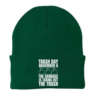 Trump Garbage Trash Day November 5 Garbage Taking Out Trash Knit Cap Winter Beanie