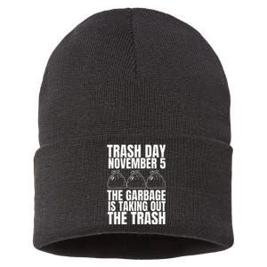 Trump Garbage Trash Day November 5 Garbage Taking Out Trash Sustainable Knit Beanie