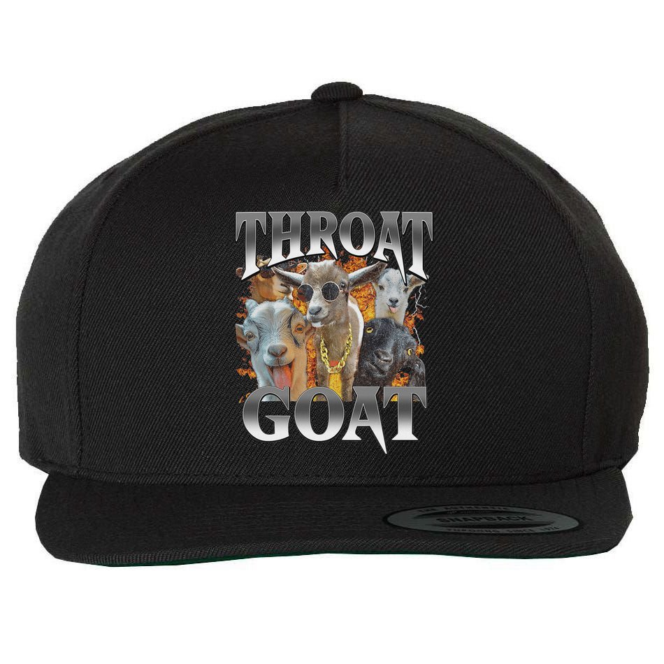 Throat Goat Wool Snapback Cap