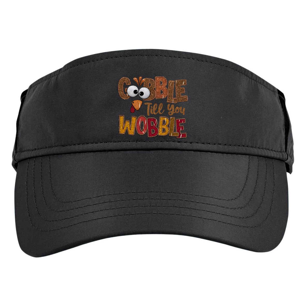 Thanskgiving Gobble Till You Wobble Turkey Face Adult Drive Performance Visor