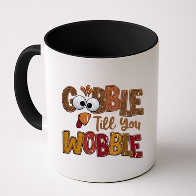 Thanskgiving Gobble Till You Wobble Turkey Face Coffee Mug